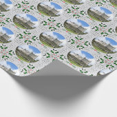 ヴィンテージダンロビンキャッスルサザーランドクラムクリスマス ラッピングペーパー (角)