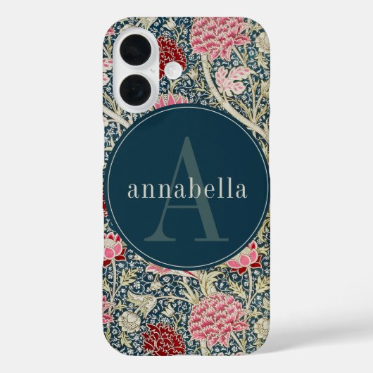 ヴィンテージダークウィリアム・モリス・タペストリー・モノグラム Case-Mate iPhoneケース (裏面)