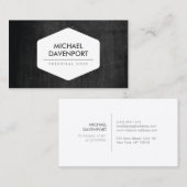 ヴィンテージダークウッドのホワイトエンブレム 名刺 (正面/裏面)