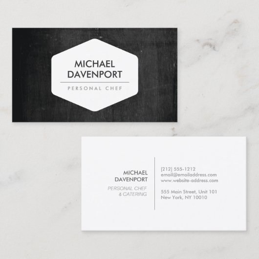 ヴィンテージダークウッドのホワイトエンブレム 名刺 (正面/裏面)