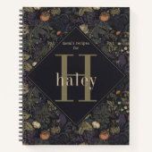 ヴィンテージダークガーデンウィリアムモリスファミリーレシピ ノートブック (正面)