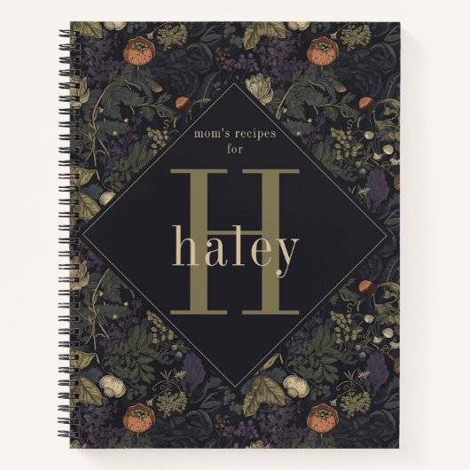 ヴィンテージダークガーデンウィリアムモリスファミリーレシピ ノートブック (正面)