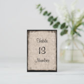 ヴィンテージダークキャッスルゴシックゲストテーブル番号 プレイスカード (スタンド正面)