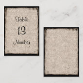 ヴィンテージダークキャッスルゴシックゲストテーブル番号 プレイスカード (正面/裏面)