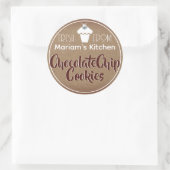 ヴィンテージダーククラフト紙カップケーキケーキ生地ラベル ラウンドシール (バッグ)