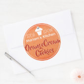 ヴィンテージダーククラフト紙カップケーキケーキ生地ラベル ラウンドシール (封筒)