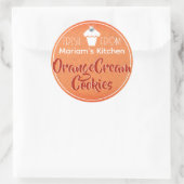 ヴィンテージダーククラフト紙カップケーキケーキ生地ラベル ラウンドシール (バッグ)