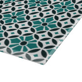 ヴィンテージダークグリーンバルセロナスタータイル幾何学模様 カッティングボード (角)