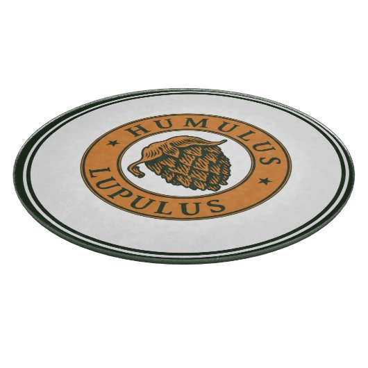 ヴィンテージダークグリーンブラウンホップビールインクアートベクター カッティングボード (角)