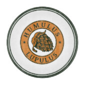 ヴィンテージダークグリーンブラウンホップビールインクアートベクター カッティングボード (正面)