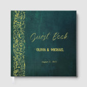 ヴィンテージダークグリーン結婚ズ ゲストブック (正面)