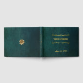 ヴィンテージダークグリーン結婚ズ ゲストブック (全面)