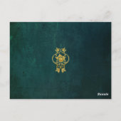 ヴィンテージダークグリーン結婚ズ・サンキュー ポストカード (裏面)