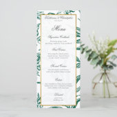 ヴィンテージダークグリーン金ゴールド植物学結婚のメニュー プログラム (スタンド正面)