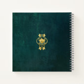 ヴィンテージダークグリーン&ゴールデン結婚フレームの日記 ノートブック (裏面)