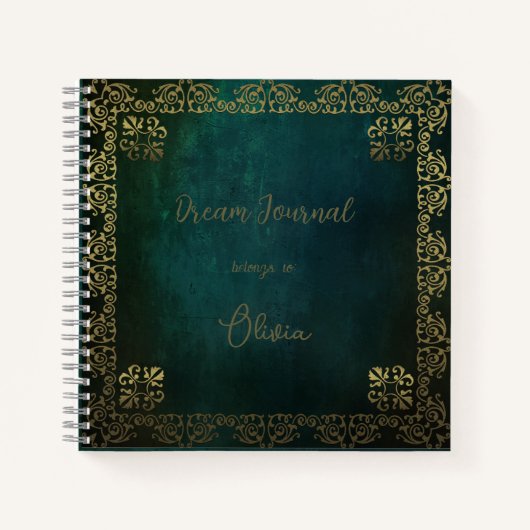 ヴィンテージダークグリーン(金ゴールド枠) ノートブック (正面)