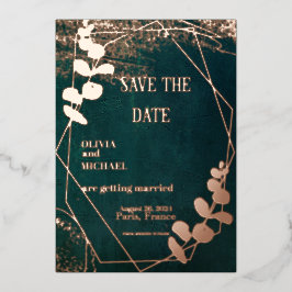 ヴィンテージダークグリーン(金ゴールド) 箔招待状