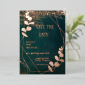 ヴィンテージダークグリーン(金ゴールド) 箔招待状 (立ち正面)