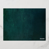 ヴィンテージダークグリーン（金箔） 箔招待状ポストカード (裏面)