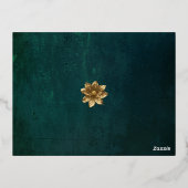 ヴィンテージダークグリーン（金箔） 箔招待状ポストカード (裏面)