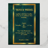 ヴィンテージダークグリーン（金箔） 箔招待状ポストカード (正面)