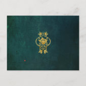 ヴィンテージダークグリーンRSVPカード 案内ポストカード (裏面)