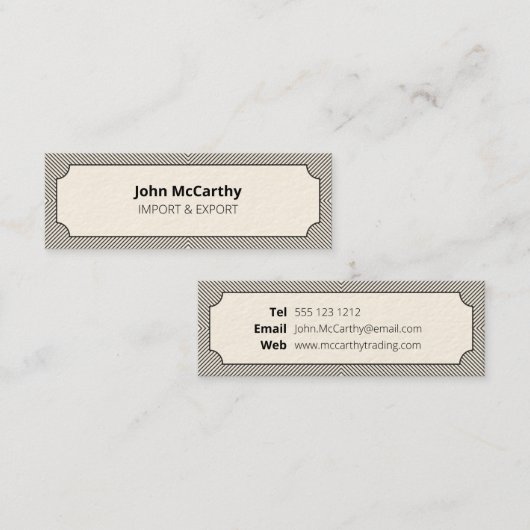 ヴィンテージダークグレーのロゴCartocheのパタストライプーン スキニー名刺 (正面/裏面)