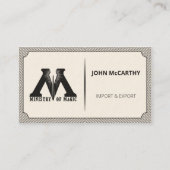 ヴィンテージダークグレーのロゴCartocheのパタストライプーン 名刺 (正面)