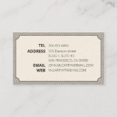 ヴィンテージダークグレーのロゴCartocheのパタストライプーン 名刺 (裏面)