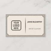 ヴィンテージダークグレーのロゴCartocheのパタストライプーン 名刺 (正面)