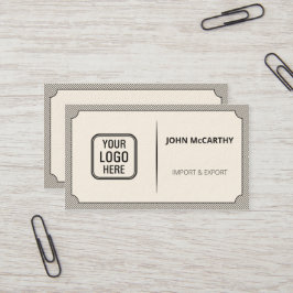 ヴィンテージダークグレーのロゴCartocheのパタストライプーン 名刺