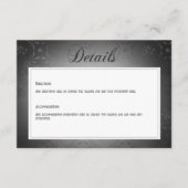 ヴィンテージダークゴシックのブラックダマスクウェディング詳細 エンクロージャーカード (正面)