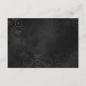 ヴィンテージダークゴシックのブラックダマスクウェディング詳細 エンクロージャーカード (裏面)