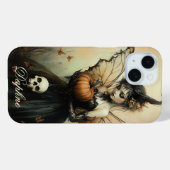 ヴィンテージダークゴシックの妖精ハロウィーン、名前をカスタムする Case-Mate iPhoneケース (裏面 (横))
