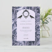 ヴィンテージダークゴシックパープル&ラベンダーダマスクインバート 招待状 (スタンド正面)