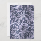 ヴィンテージダークゴシックパープル&ラベンダーダマスクインバート 招待状 (裏面)