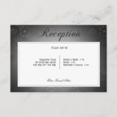 ヴィンテージダークゴシックブラックダマスクウェディング披露宴 エンクロージャーカード (正面)