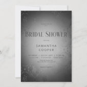 ヴィンテージダークゴシックブラックダマスクブライダルシャワー 招待状 (正面)