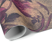 ヴィンテージダークゴシック地図ギフト ラッピングペーパー (ロールコーナー)