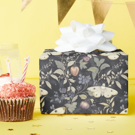 ヴィンテージダークゴシック植物性モスハロウィーン ラッピングペーパー (誕生日パーティー)