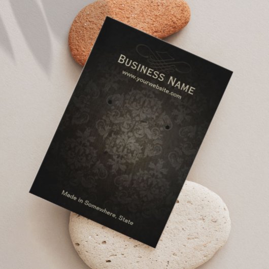 ヴィンテージダークダマスクジュエリーイヤリングディスプレイ