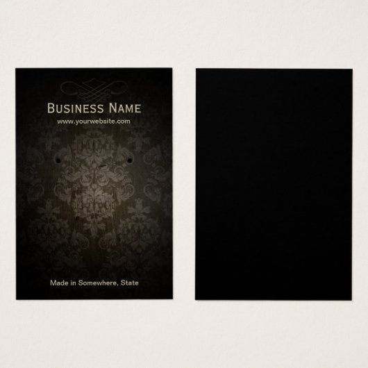 ヴィンテージダークダマスクジュエリーイヤリングディスプレイ (正面&裏面)