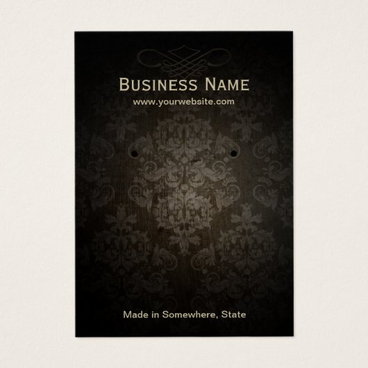 ヴィンテージダークダマスクジュエリーイヤリングディスプレイ (正面)