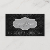 ヴィンテージダークダマスクヘアサロンロイヤリティパンチカード ロイヤリティカード (正面)