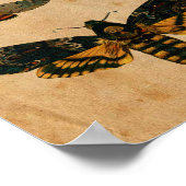 ヴィンテージダークバタフライアートプリント ポスター (角)