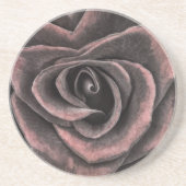 ヴィンテージダークパープルバラアート コースター (正面)