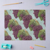 ヴィンテージダークパープルブドウアンドつる植物デコパージュ 薄葉紙 (クラフト)