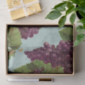 ヴィンテージダークパープルブドウアンドつる植物デコパージュ 薄葉紙 (ギフト)