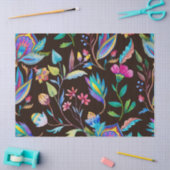 ヴィンテージダークフラワーデクページティッシュペーパー 薄葉紙 (クラフト)