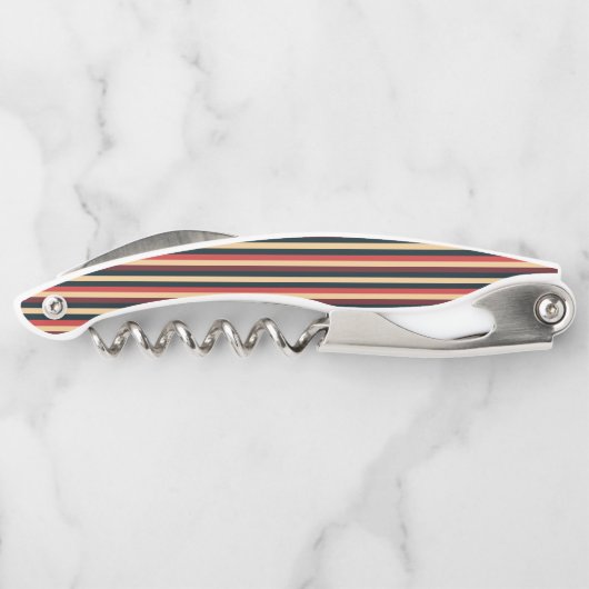 ヴィンテージダークブラウンとグリーンストライプ ソムリエナイフ (裏面)